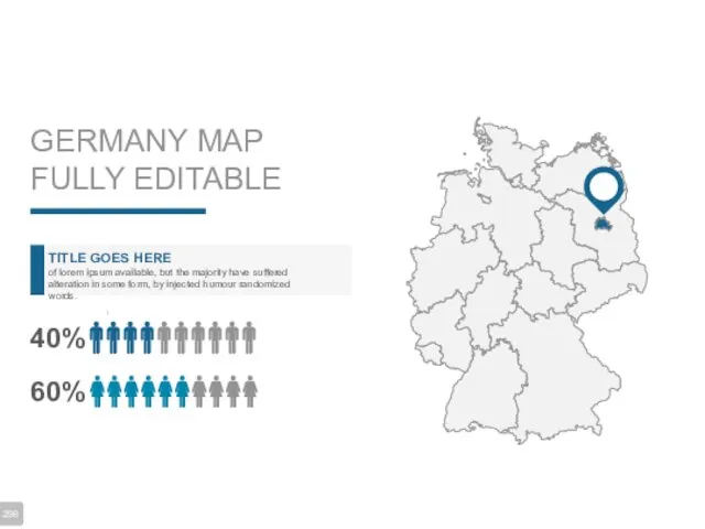 GERMANY MAP FULLY EDITABLE TITLE GOES HERE of lorem ipsum