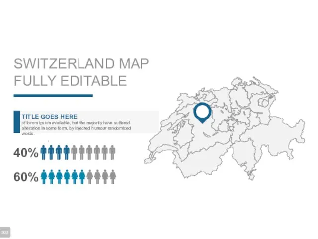 SWITZERLAND MAP FULLY EDITABLE TITLE GOES HERE of lorem ipsum