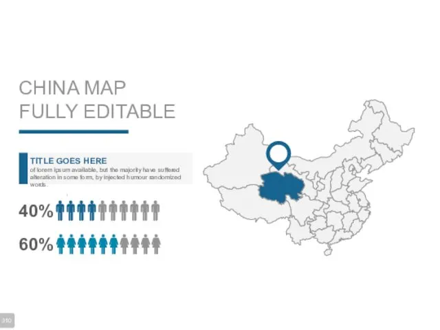 CHINA MAP FULLY EDITABLE TITLE GOES HERE of lorem ipsum