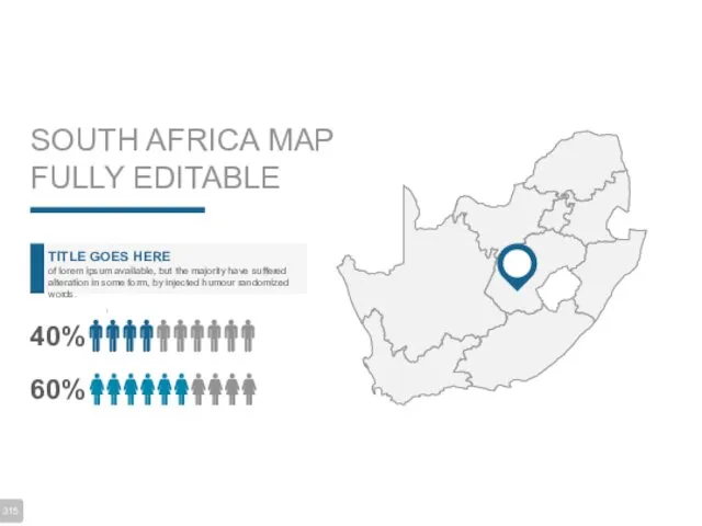 SOUTH AFRICA MAP FULLY EDITABLE TITLE GOES HERE of lorem