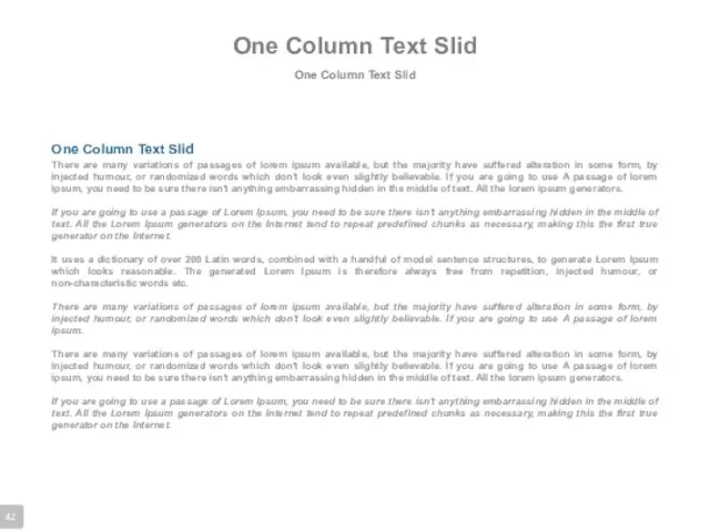 One Column Text Slid One Column Text Slid One Column