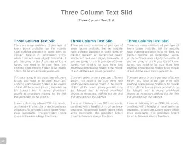 Three Column Text Slid Three Column Text Slid Three Column