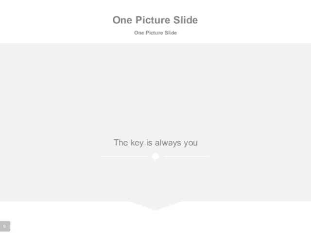 One Picture Slide One Picture Slide The key is always you