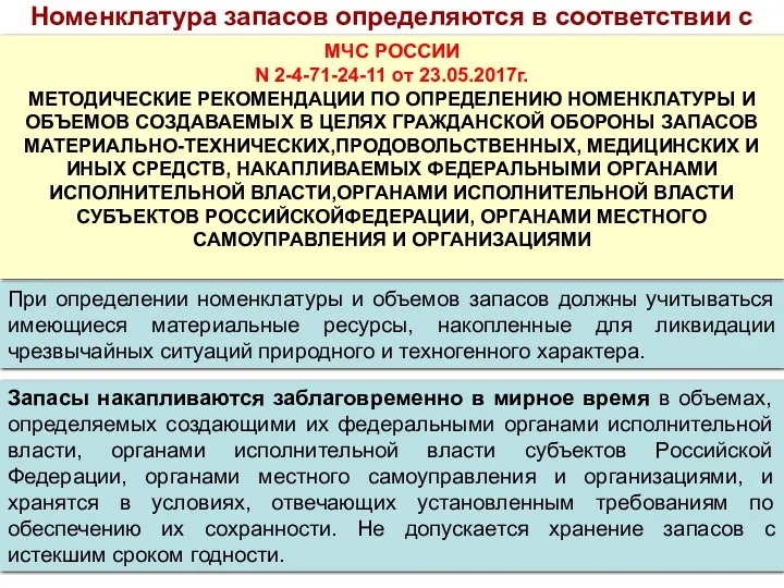 Номенклатура запасов определяются в соответствии с При определении номенклатуры и