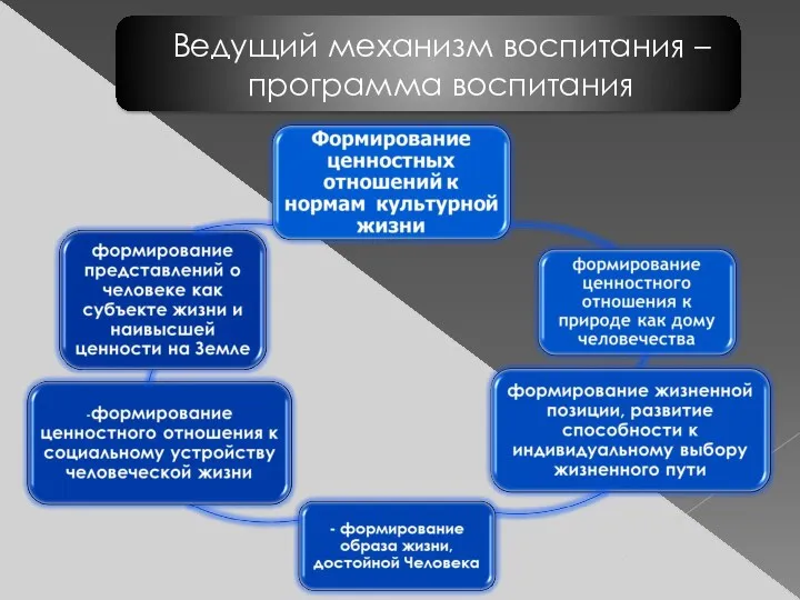 Ведущий механизм воспитания – программа воспитания