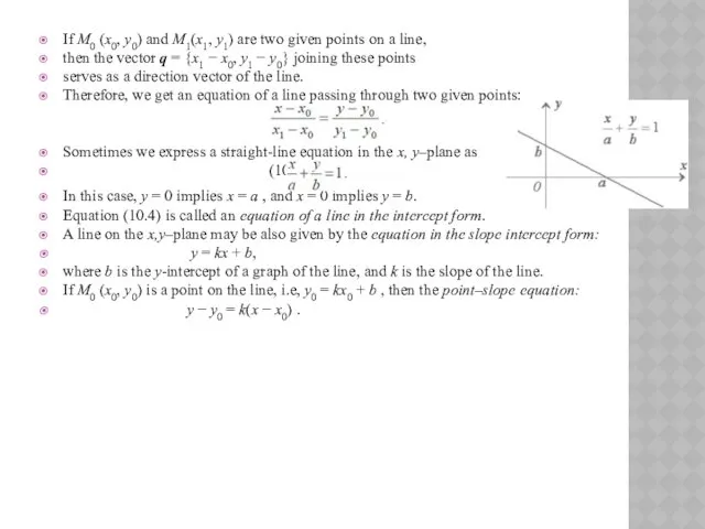 If M0 (x0, y0) and M1(x1, y1) are two given