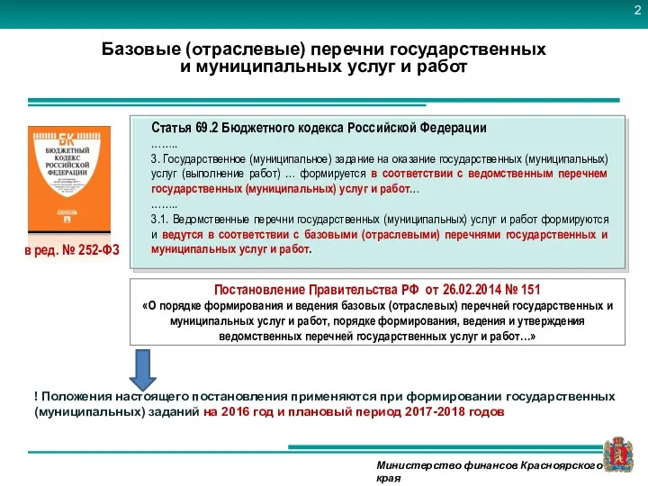 Статья 69.2 Бюджетного кодекса Российской Федерации …….. 3. Государственное (муниципальное)