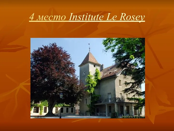 4 место Institute Le Rosey