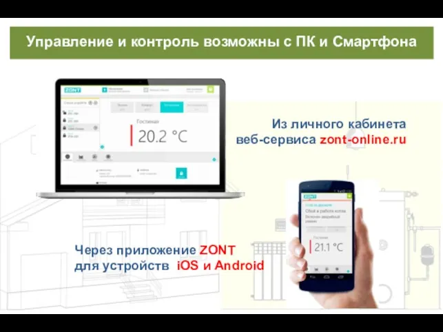 Из личного кабинета веб-сервиса zont-online.ru Через приложение ZONT для устройств iOS и Android
