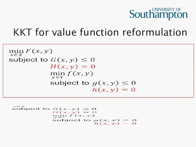 KKT for value function reformulation