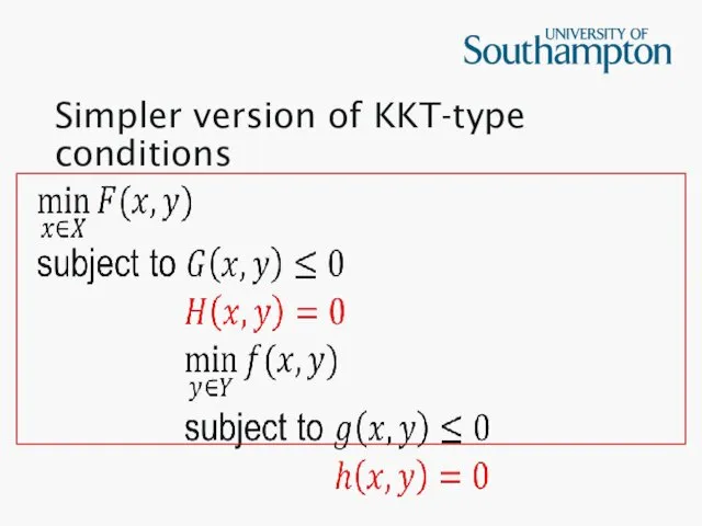Simpler version of KKT-type conditions