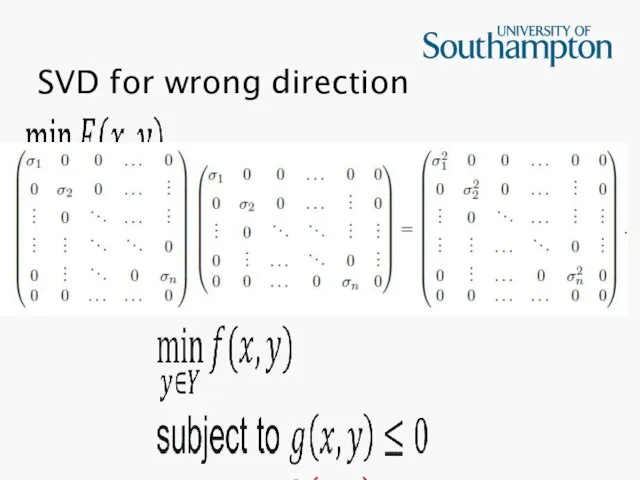 SVD for wrong direction