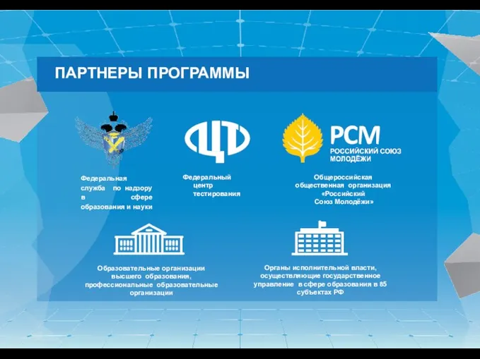 ПАРТНЕРЫ ПРОГРАММЫ Федеральная служба по надзору в сфере образования и