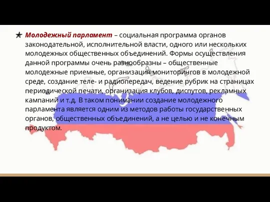 Молодежный парламент – социальная программа органов законодательной, исполнительной власти, одного