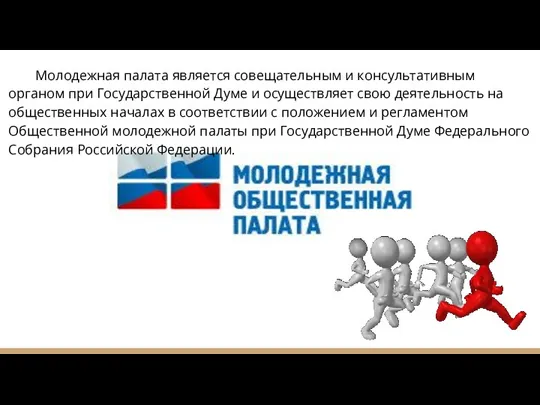 Молодежная палата является совещательным и консультативным органом при Государственной Думе