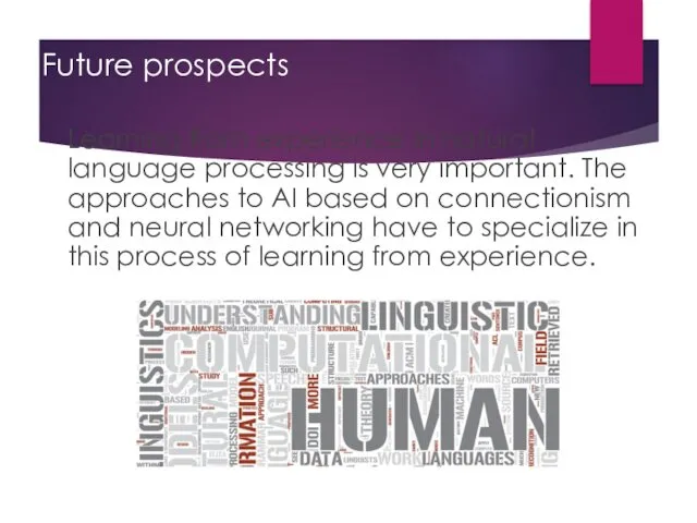 Future prospects Learning from experience in natural language processing is very important. The