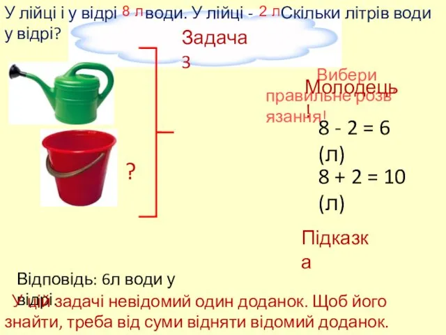 Задача 3 У лійці і у відрі води. У лійці