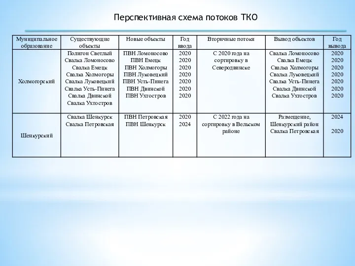 Перспективная схема потоков ТКО