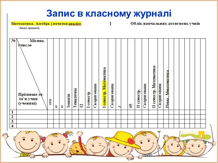 Запис в класному журналі