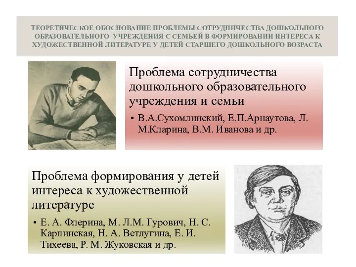 ТЕОРЕТИЧЕСКОЕ ОБОСНОВАНИЕ ПРОБЛЕМЫ СОТРУДНИЧЕСТВА ДОШКОЛЬНОГО ОБРАЗОВАТЕЛЬНОГО УЧРЕЖДЕНИЯ С СЕМЬЕЙ В