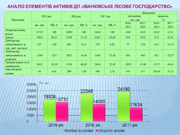 АНАЛІЗ ЕЛЕМЕНТІВ АКТИВІВ ДП «ІВАНКІВСЬКЕ ЛІСОВЕ ГОСПОДАРСТВО»