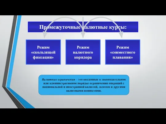 Промежуточные валютные курсы: Валютные ограничения – это введенные в законодательном