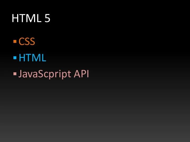 HTML 5 CSS HTML JavaScpript API