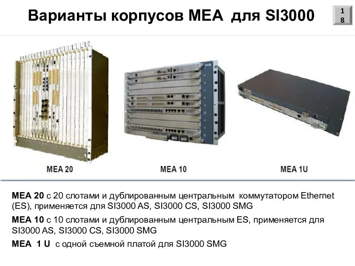 Варианты корпусов MEA для SI3000 18 МЕА 20 с 20