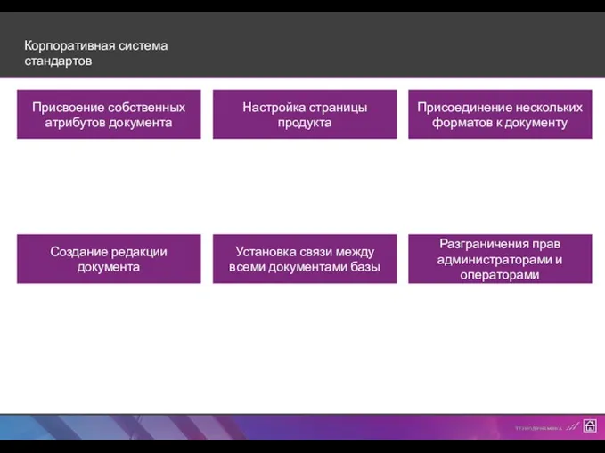 Корпоративная система стандартов Присвоение собственных атрибутов документа Настройка страницы продукта