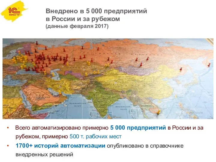 Внедрено в 5 000 предприятий в России и за рубежом