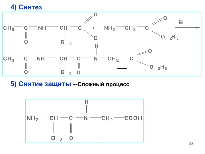 4) Синтез 5) Снятие защиты --Сложный процесс