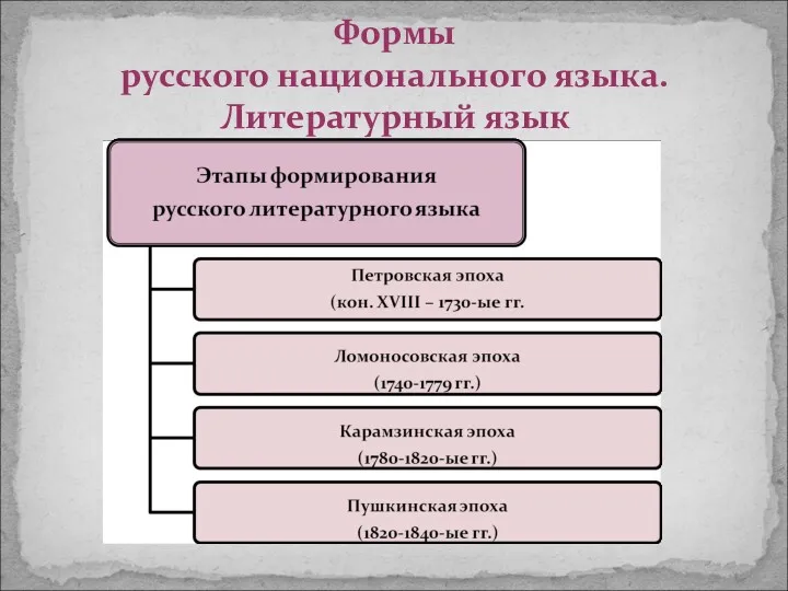 Формы русского национального языка. Литературный язык