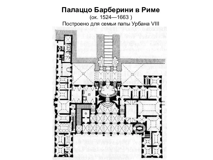 Палаццо Барберини в Риме (ок. 1524—1663 ) Построено для семьи папы Урбана VIII