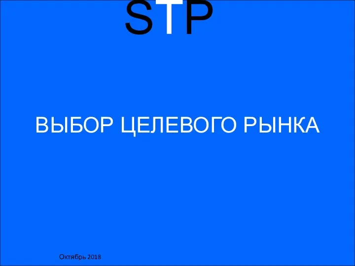 Михаил Крикунов - Маркетинг и сбыт ВЫБОР ЦЕЛЕВОГО РЫНКА STP Октябрь 2018