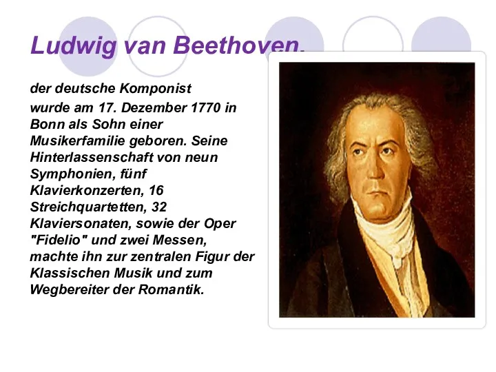 Ludwig van Beethoven, der deutsche Komponist wurde am 17. Dezember