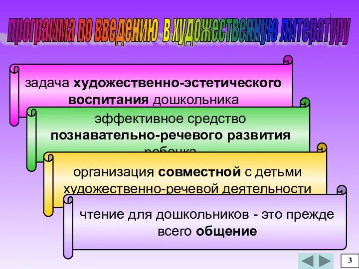 3 программа по введению в художественную литературу задача художественно-эстетического воспитания