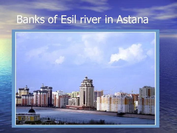 Banks of Esil river in Astana