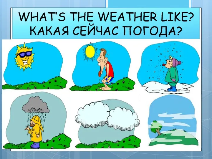 WHAT’S THE WEATHER LIKE? КАКАЯ СЕЙЧАС ПОГОДА?