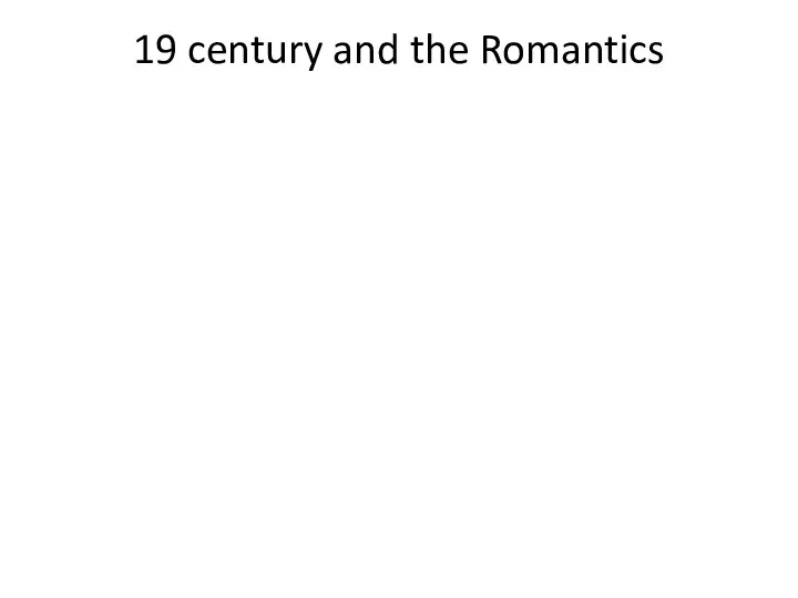 19 century and the Romantics