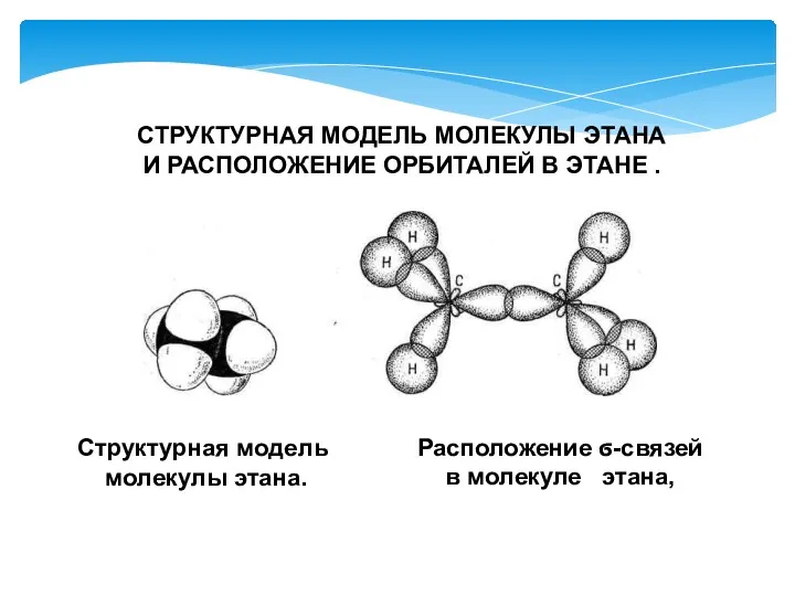 Расположение ϭ-связей в молекуле этана, СТРУКТУРНАЯ МОДЕЛЬ МОЛЕКУЛЫ ЭТАНА И