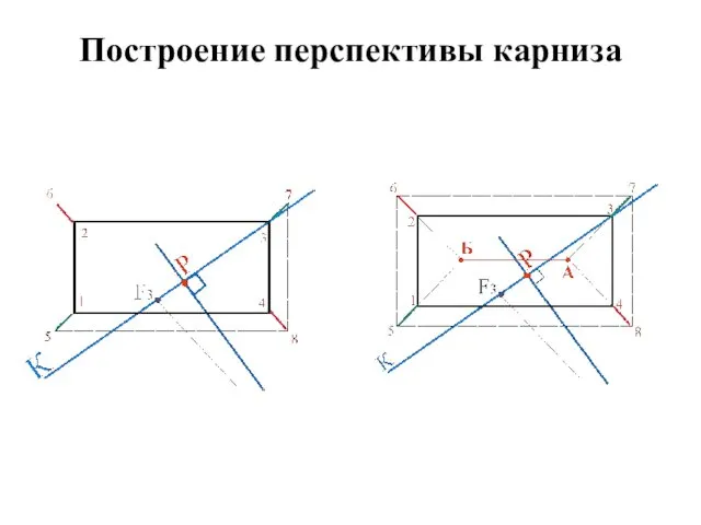 Построение перспективы карниза