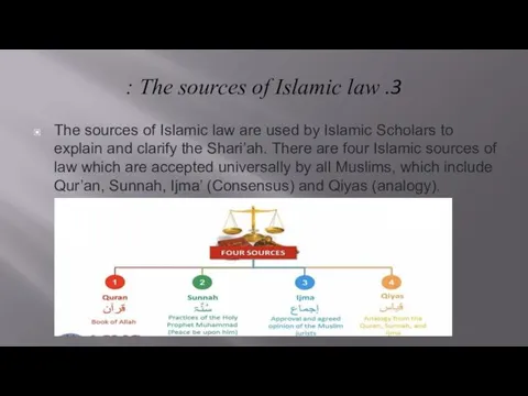 3. The sources of Islamic law : The sources of