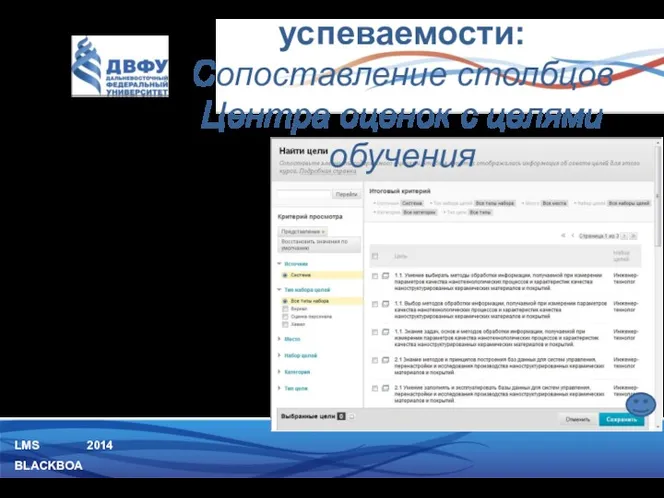 LMS BLACKBOARD 2014 Добавив столбец «Просмотр и добавление выравниваний» в