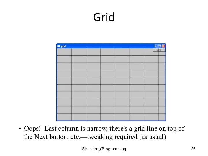 Grid Stroustrup/Programming Oops! Last column is narrow, there's a grid