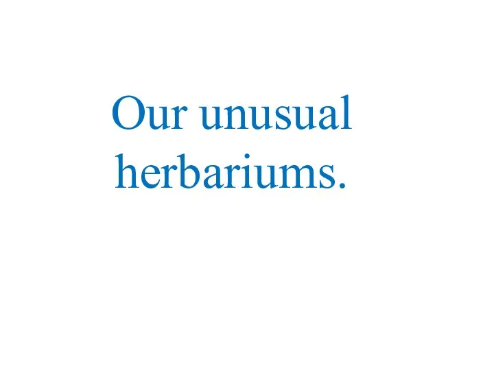 Our unusual herbariums.