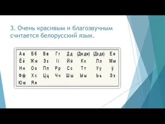 3. Очень красивым и благозвучным считается белорусский язык.