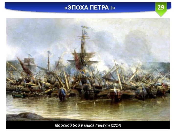 «ЭПОХА ПЕТРА I» Морской бой у мыса Гангут (1714)