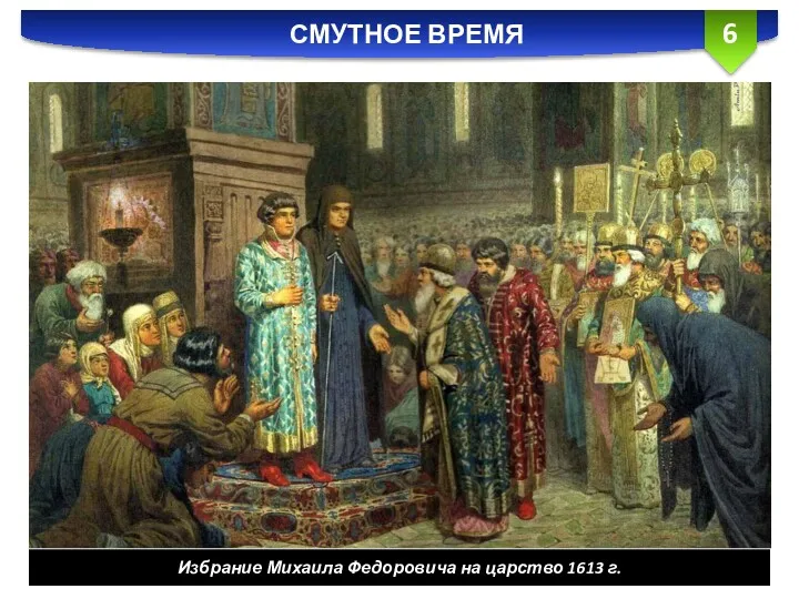 СМУТНОЕ ВРЕМЯ Избрание Михаила Федоровича на царство 1613 г.