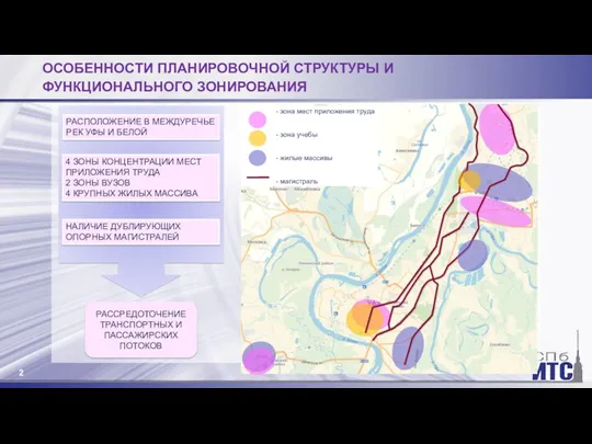 ОСОБЕННОСТИ ПЛАНИРОВОЧНОЙ СТРУКТУРЫ И ФУНКЦИОНАЛЬНОГО ЗОНИРОВАНИЯ РАССРЕДОТОЧЕНИЕ ТРАНСПОРТНЫХ И ПАССАЖИРСКИХ ПОТОКОВ