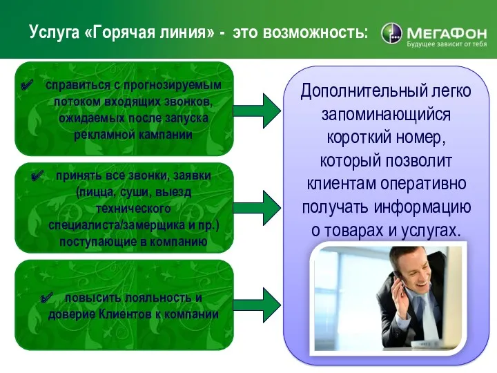 Услуга «Горячая линия» - это возможность: справиться с прогнозируемым потоком